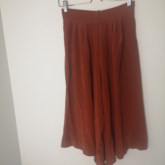 100% silk high wist auburn Capri skirt - Picture 8 of 10